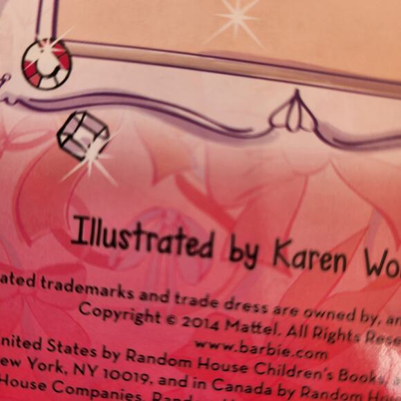 2014 Set of 4 hard cardboard Barbie books pool, birthday, kitty and beach theme - Picture 7 of 9